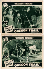 JOHN MACK BROWN "THE OREGON TRAIL" SERIAL LOBBY CARD LOT.