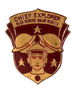 "BUCK ROGERS RANGERS - SOLAR SCOUT DIVISION" LETTER PAIR AND "CHIEF EXPLORER" BADGE.