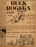 "BUCK ROGERS" NEWSPAPER DAILY STRIP DEBUT ADVERTISEMENT.