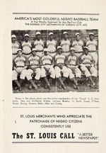 BOB FELLER AND THE WHITE ALL STARS VS. SATCHEL PAIGE AND THE KANSAS CITY MONARCHS PROGRAM.