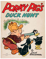 “PORKY PIG'S DUCK HUNT” LINEN BOOK FEATURING EARLY DAFFY DUCK.