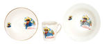 "GOOD LUCK/THE LONE RANGER" 3-PIECE ENGLISH DISH SET.