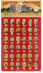 "AMERICAN PRESIDENTS" TIN STAND-UPS OR PENCIL TOPPERS SET.