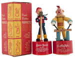 BOXED "HOWDY DOODY" PLUS "CLARABELL"  PUSH BUTTON PUPPETS.