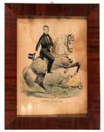 CURRIER PRINT IN ORIGINAL FRAME "JAMES K. POLK THE PEOPLES CHOICE" FROM 1844.