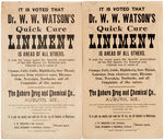 HARRISON/MORTON & CLEVELAND/THURMAN MATCHING LARGE PAPERS FOR DR. WATSON'S LINIMENT.