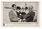 WALT DISNEY (WITH CHARLOTTE CLARK DOLLS) RECEIVING AWARD "ILLUSTRATED CURRENT NEWS" SHEET.