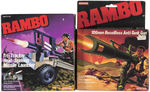 RAMBO SET OF 12 FIGURES AND LOT OF SEVEN ACCESSORY SETS BY COLECO.