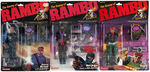 RAMBO SET OF 12 FIGURES AND LOT OF SEVEN ACCESSORY SETS BY COLECO.