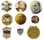 McKINLEY GROUP OF NINE ITEMS 1896-1901.