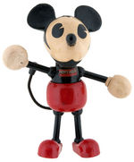 “MICKEY MOUSE” LARGE SIZE WOOD JOINTED FIGURE WITH LOLLIPOP HANDS.