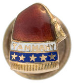 "TAMMANY" SUPERB ENAMEL AND GOLD LIBERTY CAP LAPEL STUD.