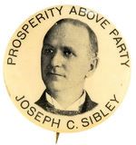 NATIONAL SILVER PARTY 1896 LEADER BUTTON.