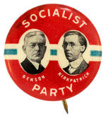 "SOCIALIST PARTY BENSON AND KIRKPATRICK" 1916 JUGATE.