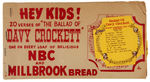 WALT DISNEY'S DAVY CROCKETT BREAD END LABEL PROMOTIONAL SHEETS W/"BALLAD" LABELS.