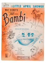 "BAMBI" SIX PIECE SHEET MUSIC/THREE PIECE SONG FOLIO LOT.