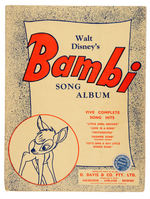 "BAMBI" SIX PIECE SHEET MUSIC/THREE PIECE SONG FOLIO LOT.