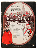 "SNOW WHITE" TWO PIECE SHEET MUSIC/SEVEN PIECE SONG FOLIO LOT.