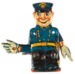 TRAFFIC POLICEMAN EARLY AND RARE FIGURAL LITHO TIN CLICKER.