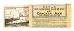 EARLY AND RARE CRACKER JACK CARD GAME "NAVAL THE FASCINATING GAME OF SNAP."