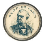 "PEOPLES PARTY" LAPEL STUD SHOWING 1892 PRESIDENTIAL CANDIDATE JAMES B. WEAVER.