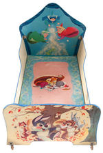 "SLEEPING BEAUTY" LARGE EXTENSIVELY ILLUSTRATED DOLL CRIB.