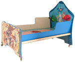 "SLEEPING BEAUTY" LARGE EXTENSIVELY ILLUSTRATED DOLL CRIB.