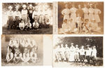 WOMEN'S BASEBALL TEAMS LOT OF FOUR EARLY REAL PHOTO POSTCARDS.