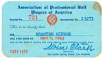 MINNIE MINOSO APBPA CHARITY PERSONALLY OWNED MEMBERSHIP CARD.