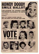 "HOWDY DOODY TELEVISION SHOW" STANDEE DISPLAY WITH SMILE BALLOT PAD.