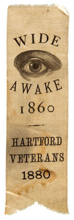 GRAPHIC “1860-1880 HARTFORD VETERANS WIDE AWAKE” RIBBON.