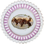 THEODORE ROOSEVELT INSPIRED TRIO OF PLATES FEATURING TEDDY AND ROSA.