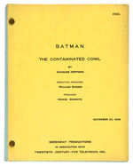 "BATMAN - THE CONTAMINATED COWL" SCRIPT.