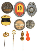 FARM EQUIPMENT & INDUSTRY COMPANY BADGES AND ADVERTISING ITEMS.