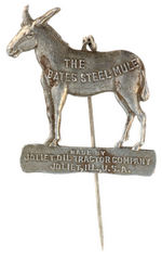 "THE BATES STEEL MULE MADE BY JOLIET OIL TRACTOR COMPANY" LARGE FIGURAL STICKPIN.