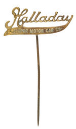 EARLY AUTOMOBILE TRIO OF EMBOSSED BRASS STICKPINS.