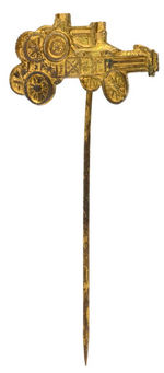 "ANN ARBOR HAY PRESSES" FIGURAL BRASS STICKPIN.