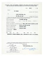 “RAY CHARLES” 1956 SIGNED CONTRACT FOR THE PERRY COMO SHOW.