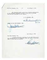 PETER SELLERS SIGNED CONTRACT FOR FILM “THE WORLD OF HENRY ORIENT”.