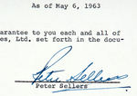 PETER SELLERS SIGNED CONTRACT FOR FILM “THE WORLD OF HENRY ORIENT”.