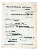 “ROY ROGERS AND DALE EVANS” SIGNED CONTRACT.