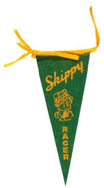 "SKIPPY RACER  CLUB" BUTTON AND PENNANT.