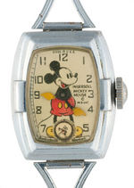 "MICKEY MOUSE INGERSOLL DELUXE WRISTWATCH" GIRLS MODEL WITH CHARMS AND BOX.