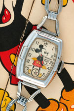 "MICKEY MOUSE INGERSOLL DELUXE WRISTWATCH" BOYS MODEL WITH BOX.