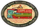 "BURROWES HOME BILLIARD AND POOL TABLE" MIRROR.