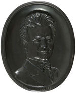 "LA FOLLETTE" WELL MADE WHITE METAL PORTRAIT PLAQUE FOR 1924 PROGRESSIVE CANDIDATE.