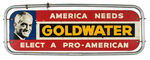 GOLDWATER 1964 TAXI DISPLAY SIGN.