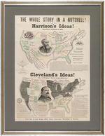 1892 PRO HARRISON ANTI CLEVELAND BROADSIDE "THE WHOLE STORY IN A NUTSHELL"