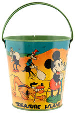 DISNEY CHARACTERS "TREASURE ISLAND" SAND PAIL IN CHOICE CONDITION.