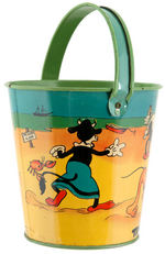 DISNEY CHARACTERS "TREASURE ISLAND" SAND PAIL IN CHOICE CONDITION.